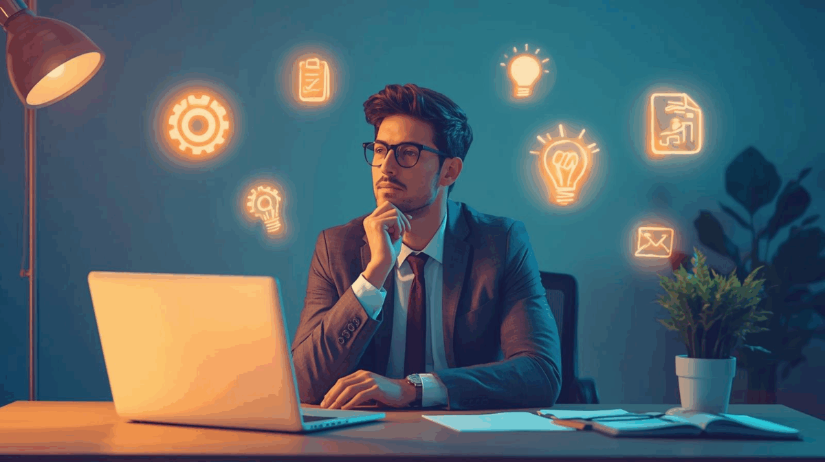 K•	Webサイト制作に挑戦する経営者のイメージ